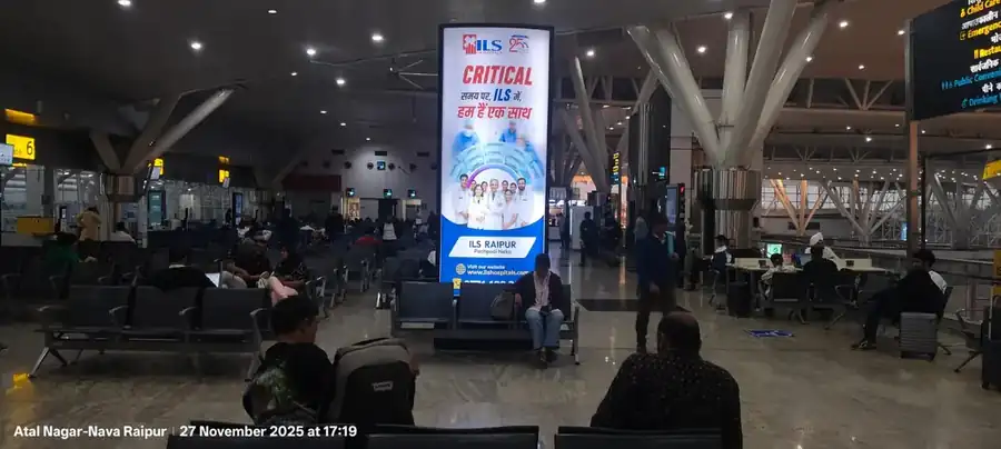 Digital standee advertising at airport terminal – PI Communications