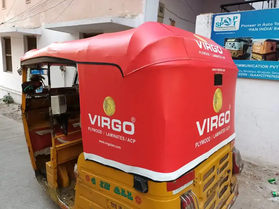 Virgo auto rickshaw hood branding
