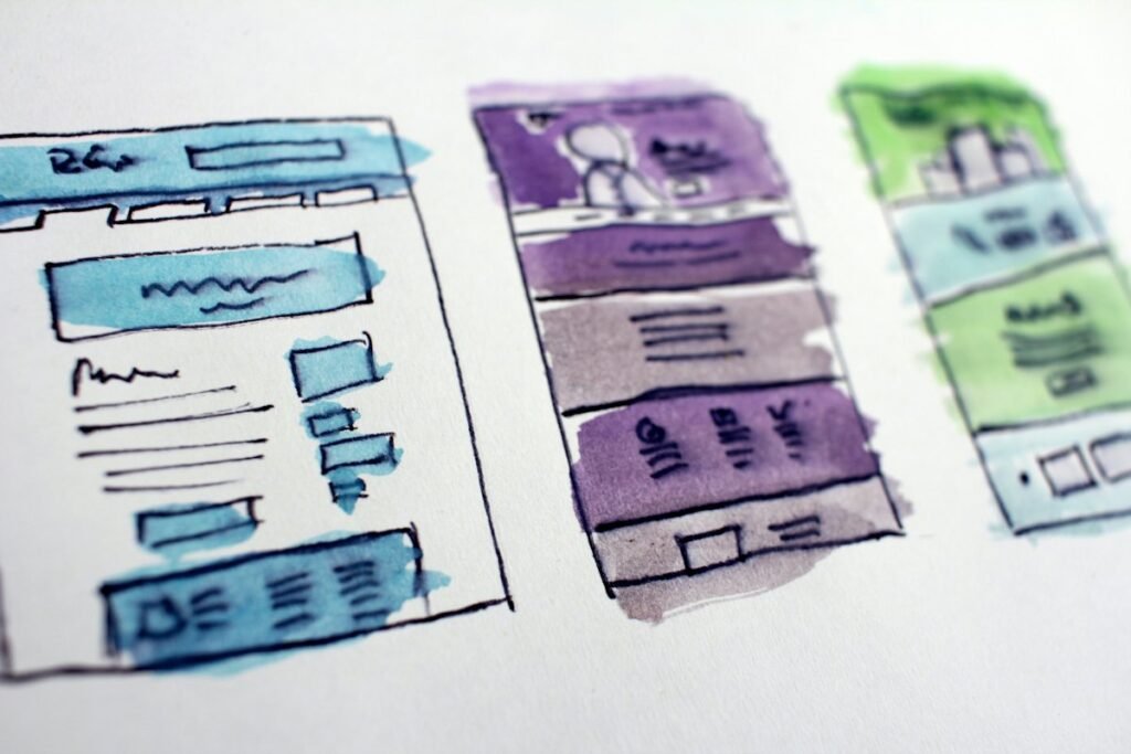 Website wireframe design sketches – website design company in Raipur