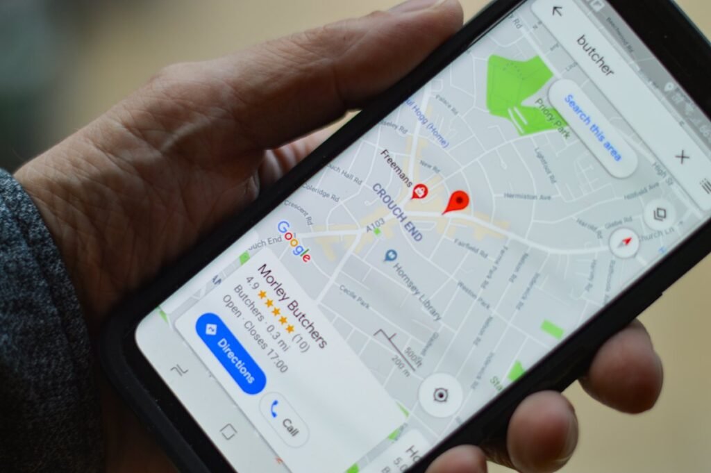 Google Maps listing on a phone – Google My Business optimisation