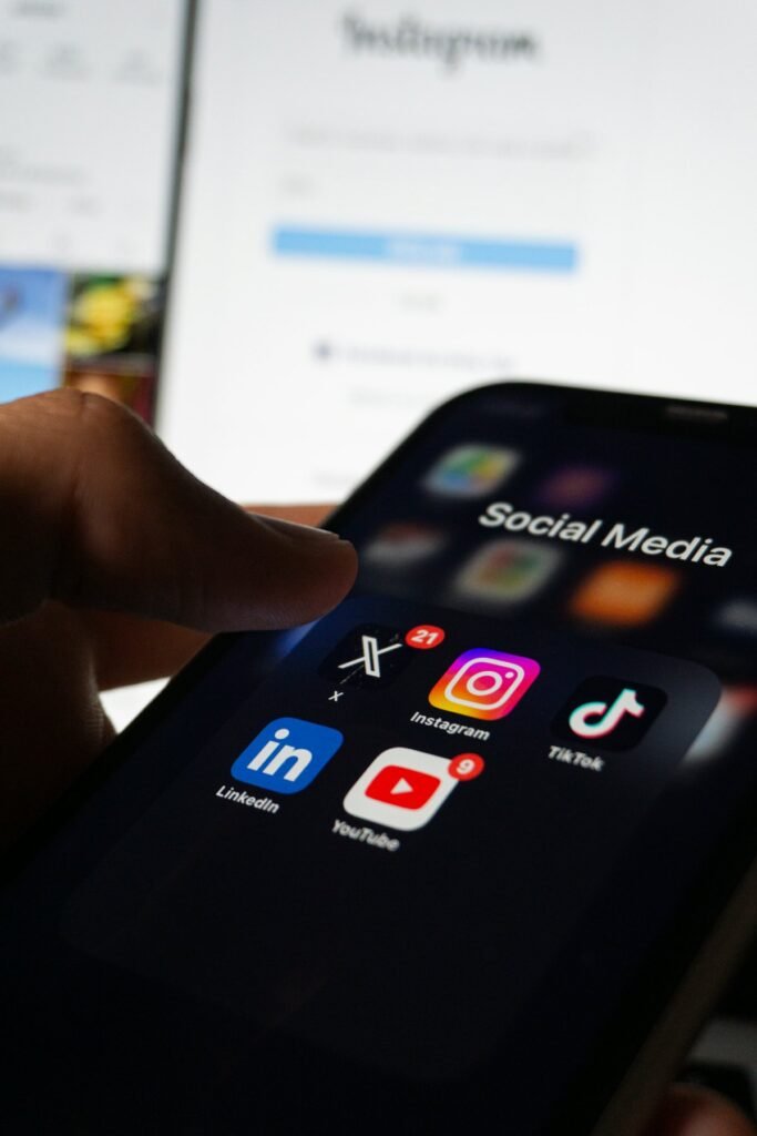 Social media marketing on a smartphone