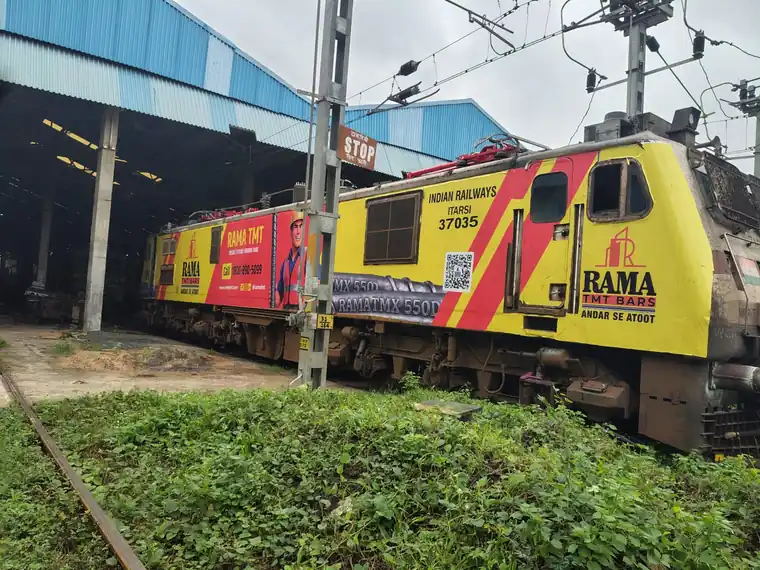 Rama TMT railway locomotive wrap advertising